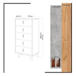 Casa si Gradina - Mobilier - Comode si corpuri - Comode - Comoda, Hanah Home, pal melaminat, stejar si alb, 50x40x103 cm - Infinity.ro