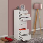 Casa si Gradina - Mobilier - Comode si corpuri - Comode - Comoda, Hanah Home, pal melaminat, alb, 44x40x130 cm - Infinity.ro