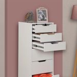 Casa si Gradina - Mobilier - Comode si corpuri - Comode - Comoda, Hanah Home, pal melaminat, alb, 44x40x130 cm - Infinity.ro