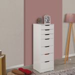 Casa si Gradina - Mobilier - Comode si corpuri - Comode - Comoda, Hanah Home, pal melaminat, alb, 44x40x130 cm - Infinity.ro