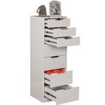 Casa si Gradina - Mobilier - Comode si corpuri - Comode - Comoda, Hanah Home, pal melaminat, alb, 44x40x130 cm - Infinity.ro