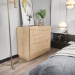 Casa si Gradina - Mobilier - Comode si corpuri - Comode - Comoda, Hanah Home, pal melaminat, stejar, 90x45x81.6 cm - Infinity.ro