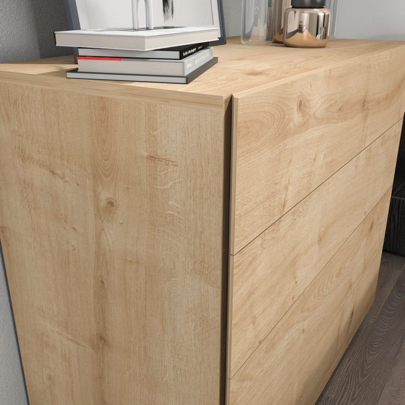 Casa si Gradina - Mobilier - Comode si corpuri - Comode - Comoda, Hanah Home, pal melaminat, stejar, 90x45x81.6 cm - Infinity.ro
