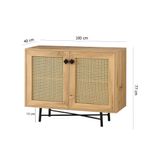 Casa si Gradina - Mobilier - Comode si corpuri - Comode - Comoda, Hanah Home, pal melaminat, stejar si negru, 100x40x77 cm - Infinity.ro