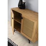 Casa si Gradina - Mobilier - Comode si corpuri - Comode - Comoda, Hanah Home, pal melaminat, stejar si negru, 100x40x77 cm - Infinity.ro