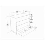Casa si Gradina - Mobilier - Comode si corpuri - Comode - Comoda, Hanah Home, pal melaminat, stejar, 90x45x81.6 cm - Infinity.ro