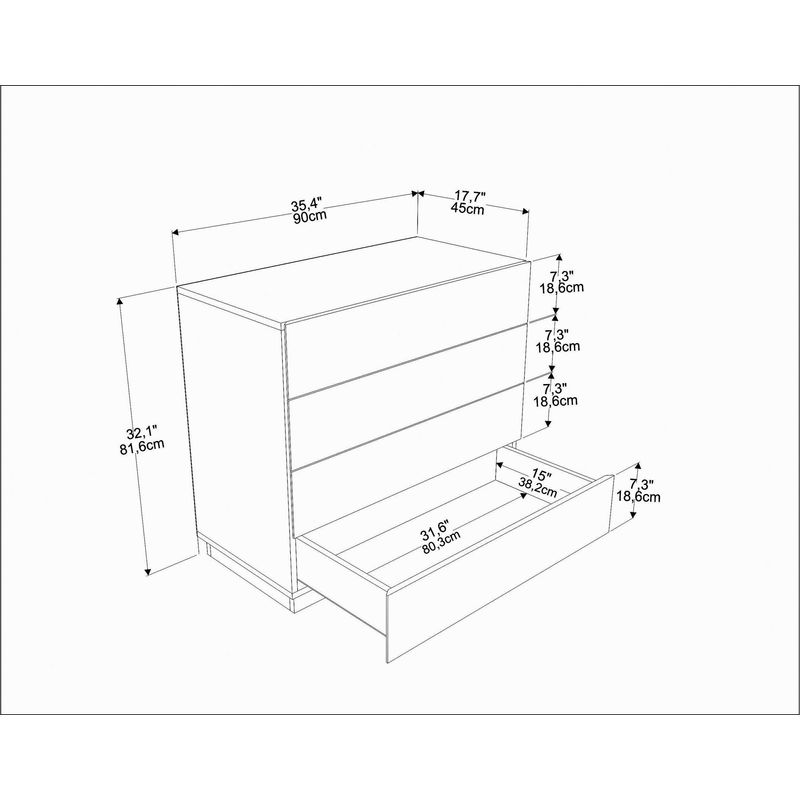 Casa si Gradina - Mobilier - Comode si corpuri - Comode - Comoda, Hanah Home, pal melaminat, stejar, 90x45x81.6 cm - Infinity.ro