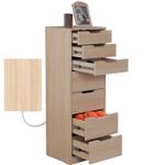 Casa si Gradina - Mobilier - Comode si corpuri - Comode - Comoda, Hanah Home, pal melaminat, stejar, 44x40x130 cm - Infinity.ro