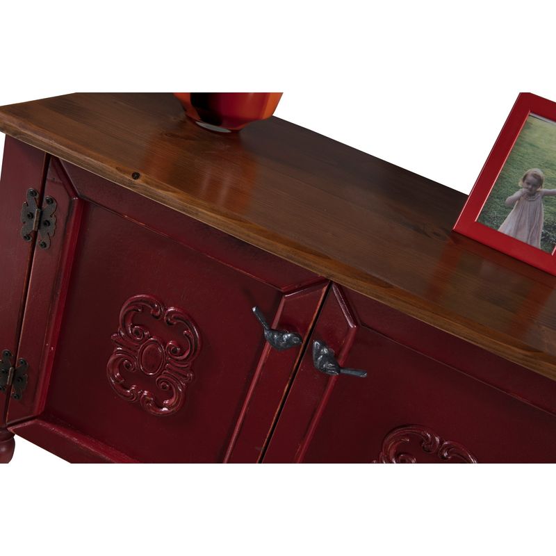 Casa si Gradina - Mobilier - Comode si corpuri - Comode - Comoda, Hanah Home, mdf, rosu, 82x40x92 cm - Infinity.ro