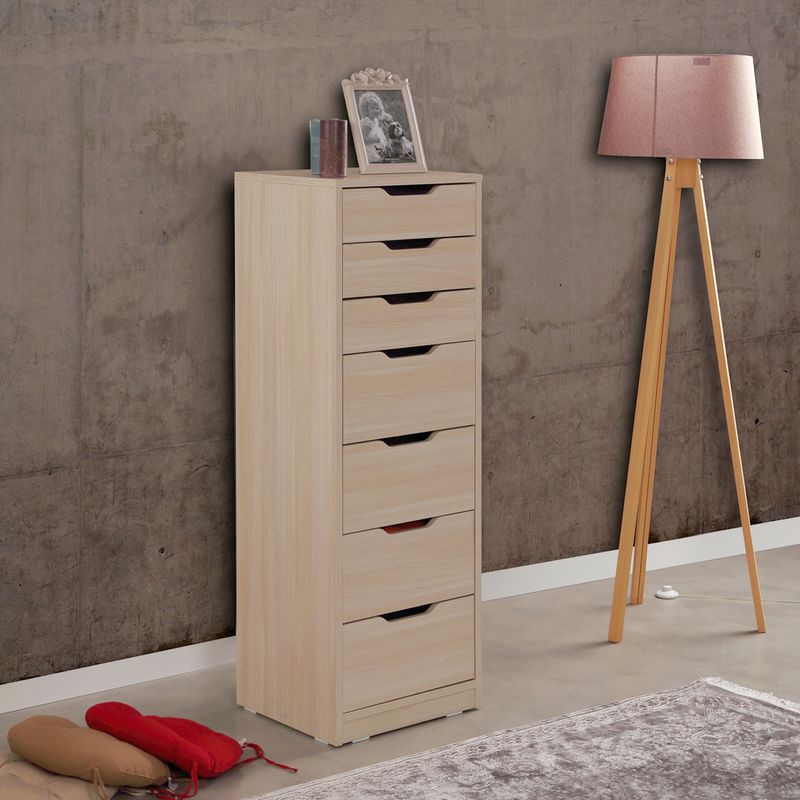 Casa si Gradina - Mobilier - Comode si corpuri - Comode - Comoda, Hanah Home, pal melaminat, stejar, 44x40x130 cm - Infinity.ro