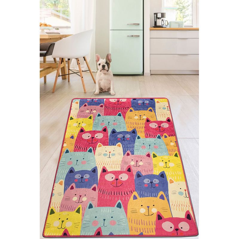 Casa si Gradina - Textile si covoare - Covoare - Covoare copii - Covor copii, Conceptum Hypnose, multicolor, 80x150 cm, 100% poliester, antiderapant, lavabil la masina - Infinity.ro