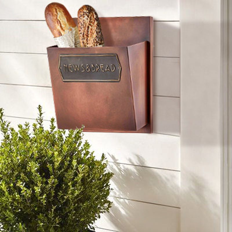 Casa si Gradina - Constructii - Depozitare, transport si protectie - Cutii postale - Cos de paine, Hermia, metal galvanizat, cupru, 27x17x34 cm - Infinity.ro