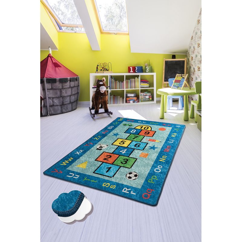 Casa si Gradina - Textile si covoare - Covoare - Covoare copii - Covor copii, Conceptum Hypnose, multicolor, 140x190 cm, 100% poliester, antiderapant, lavabil la masina, 876CHL1020 - Infinity.ro