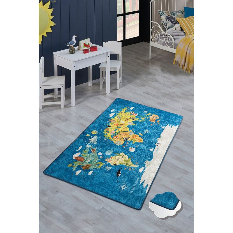Casa si Gradina - Textile si covoare - Covoare - Covoare copii - Covor copii, Conceptum Hypnose, multicolor, 100x160 cm, 100% poliester, antiderapant, lavabil la masina, 876CHL1004 - Infinity.ro