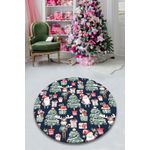 Casa si Gradina - Textile si covoare - Covoare - Covoare copii - Covor copii, Conceptum Hypnose, albastru inchis verde rosu, 100% poliester, diametru 100 cm, antiderapant, lavabil la masina - Infinity.ro