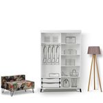 Casa si Gradina - Mobilier - Dulapuri si sifoniere - Sifoniere - Sifonier, Hanah Home, pal melaminat, alb, 130x60x216 cm - Infinity.ro