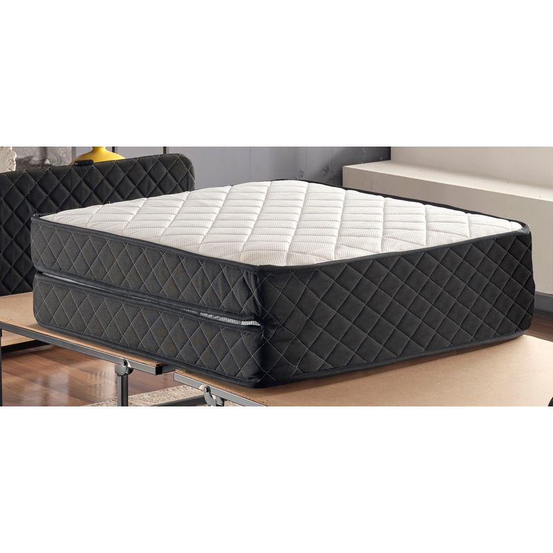 Casa si Gradina - Mobilier - Paturi si accesorii - Paturi - Pat pliabil, Hanah Home, otel, alb negru, 90x200x15 cm - Infinity.ro