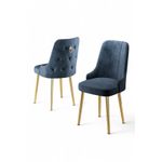 Casa si Gradina - Mobilier - Scaune si fotolii - Scaune - Set scaune, Hanah Home, lemn, antracit si auriu, 46x46x94 cm, 6 piese - Infinity.ro