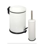 Casa si Gradina - Sanitare - Suporturi si accesorii baie - Accesorii baie - Set accesorii baie, Hermia, metal, alb, 33,5x20,5 cm, 2 piese - Infinity.ro