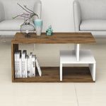 Casa si Gradina - Mobilier - Mese si birouri - Masute de cafea - Masuta de cafea, Hanah Home, pal melaminat, nuc inchis alb, 90x54x42 cm - Infinity.ro