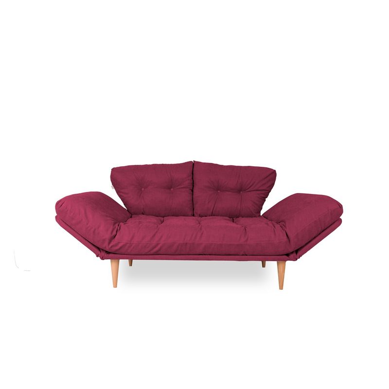 Casa si Gradina - Mobilier - Canapele si coltare - Canapele - Canapea extensibila, Atelier Del Sofa, cadru metalic, stofa in, rosu inchis, 200x70 cm - Infinity.ro