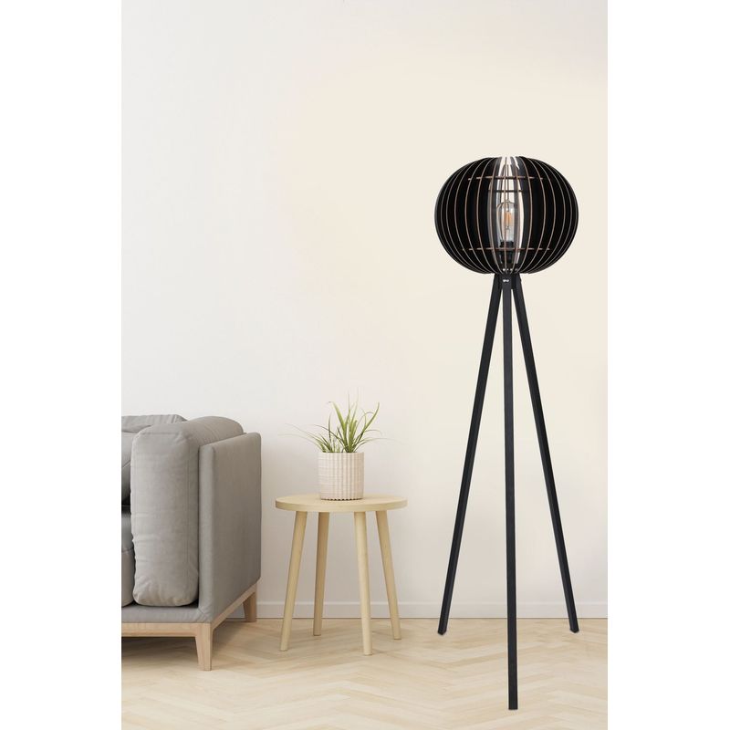 Casa si Gradina - Corpuri si surse de iluminat - Veioze si lampi - Lampadare - Lampadar, Opviq, mdf, negru, 145 cm - Infinity.ro