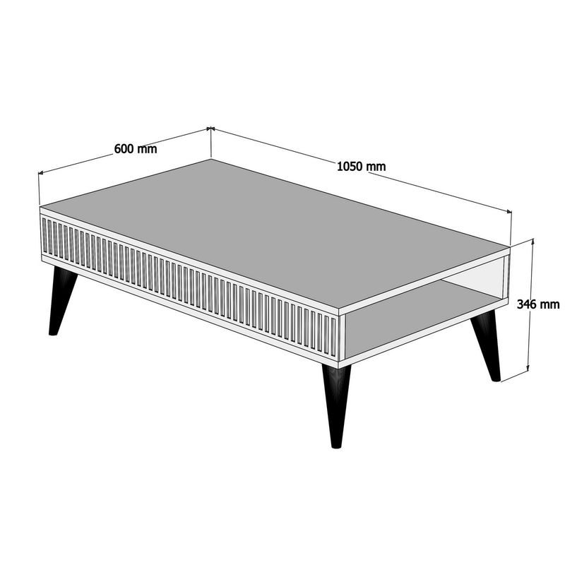 Casa si Gradina - Mobilier - Mese si birouri - Masute de cafea - Masuta de cafea, Hanah Home, pal melaminat, nuc si negru, 105x60x34.6 cm - Infinity.ro