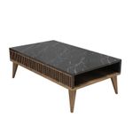 Casa si Gradina - Mobilier - Mese si birouri - Masute de cafea - Masuta de cafea, Hanah Home, pal melaminat, nuc si negru, 105x60x34.6 cm - Infinity.ro