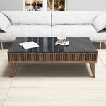 Casa si Gradina - Mobilier - Mese si birouri - Masute de cafea - Masuta de cafea, Hanah Home, pal melaminat, nuc si negru, 105x60x34.6 cm - Infinity.ro