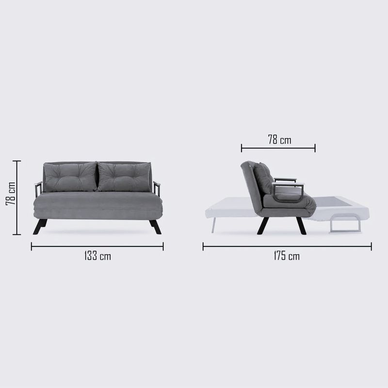 Casa si Gradina - Mobilier - Canapele si coltare - Canapele - Canapea extensibila 2 locuri, Hanah Home, metal, crem, 175x133 cm - Infinity.ro