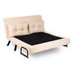 Casa si Gradina - Mobilier - Canapele si coltare - Canapele - Canapea extensibila 2 locuri, Hanah Home, metal, crem, 175x133 cm - Infinity.ro