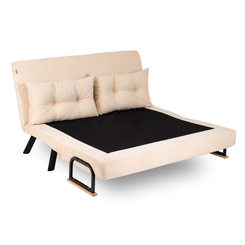 Casa si Gradina - Mobilier - Canapele si coltare - Canapele - Canapea extensibila 2 locuri, Hanah Home, metal, crem, 175x133 cm - Infinity.ro