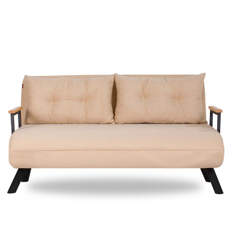 Casa si Gradina - Mobilier - Canapele si coltare - Canapele - Canapea extensibila 2 locuri, Hanah Home, metal, crem, 175x133 cm - Infinity.ro