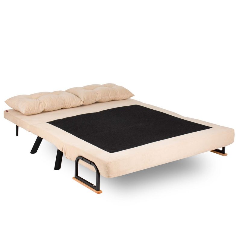 Casa si Gradina - Mobilier - Canapele si coltare - Canapele - Canapea extensibila 2 locuri, Hanah Home, metal, crem, 175x133 cm - Infinity.ro