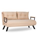 Casa si Gradina - Mobilier - Canapele si coltare - Canapele - Canapea extensibila 2 locuri, Hanah Home, metal, crem, 175x133 cm - Infinity.ro