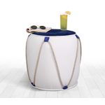 Casa si Gradina - Mobilier - Scaune si fotolii - Tabureti - Taburet, Atelier Del Sofa, bumbac si catifea, albastru si alb, 44x42 cm, 209FLF1287 - Infinity.ro