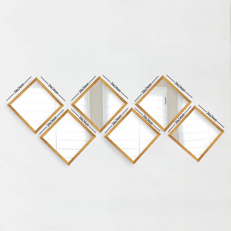 Casa si Gradina - Decoratiuni - Oglinzi - Set oglinzi decorative, Wallxpert, sticla, auriu si argintiu, 24x24 cm, 6 bucati - Infinity.ro