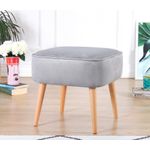 Casa si Gradina - Mobilier - Scaune si fotolii - Tabureti - Taburet, Atelier Del Sofa, catifea, gri deschis, 45x45x43 cm - Infinity.ro