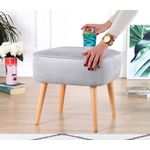 Casa si Gradina - Mobilier - Scaune si fotolii - Tabureti - Taburet, Atelier Del Sofa, catifea, gri deschis, 45x45x43 cm - Infinity.ro