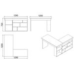 Casa si Gradina - Mobilier - Mese si birouri - Birouri - Birou de studiu, Hanah Home, pal melaminat, alb, 129x120x72 cm - Infinity.ro