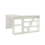 Casa si Gradina - Mobilier - Mese si birouri - Birouri - Birou de studiu, Hanah Home, pal melaminat, alb, 129x120x72 cm - Infinity.ro