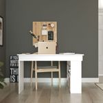 Casa si Gradina - Mobilier - Mese si birouri - Birouri - Birou de studiu, Hanah Home, pal melaminat, alb, 129x120x72 cm - Infinity.ro