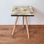 Casa si Gradina - Mobilier - Mese si birouri - Masute de cafea - Masuta de cafea, Hanah Home, mdf, bej gri auriu, 35x35x42 cm - Infinity.ro