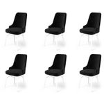 Casa si Gradina - Mobilier - Scaune si fotolii - Scaune - Set scaune, Hanah Home, metal, alb-negru, 46x46x94 cm, 6 piese - Infinity.ro