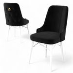 Casa si Gradina - Mobilier - Scaune si fotolii - Scaune - Set scaune, Hanah Home, metal, alb-negru, 46x46x94 cm, 6 piese - Infinity.ro