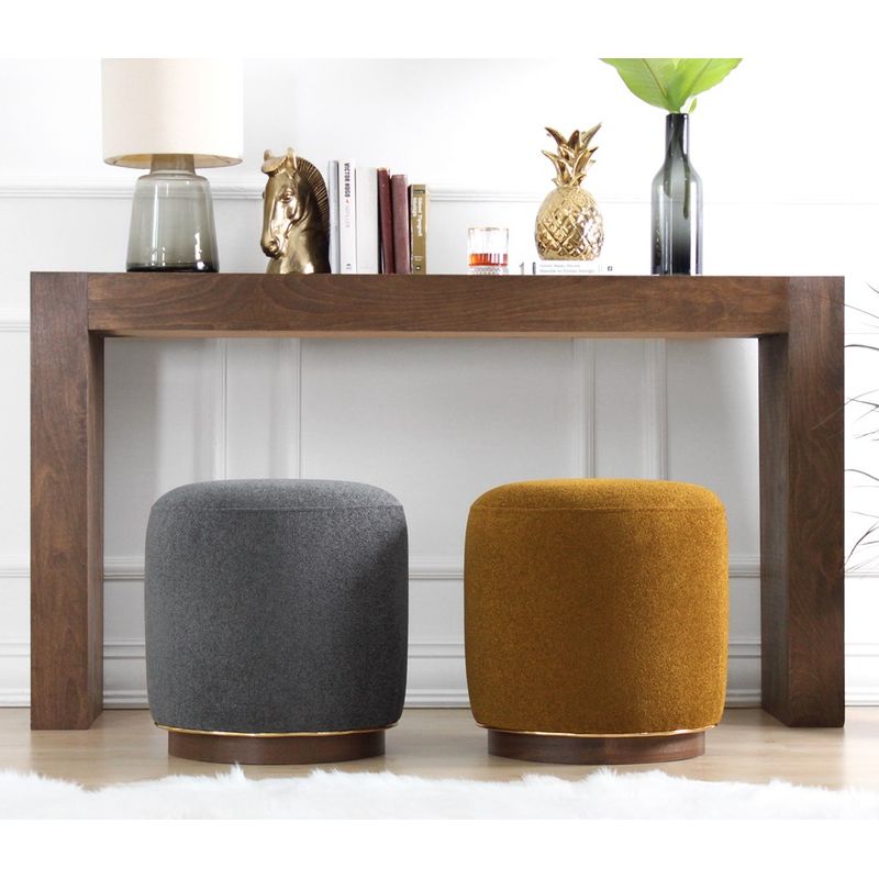 Casa si Gradina - Mobilier - Scaune si fotolii - Tabureti - Taburet, Hanah Home, bumbac, verde masliniu, 45x45x47 cm - Infinity.ro