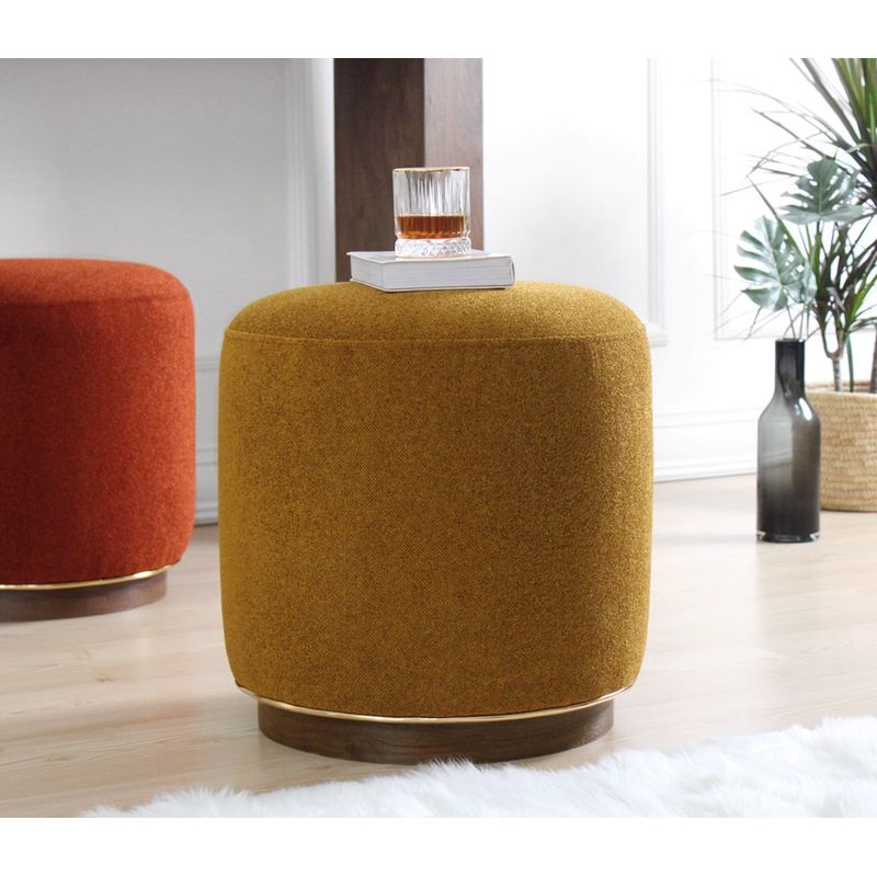 Casa si Gradina - Mobilier - Scaune si fotolii - Tabureti - Taburet, Hanah Home, bumbac, verde masliniu, 45x45x47 cm - Infinity.ro