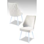 Casa si Gradina - Mobilier - Scaune si fotolii - Scaune - Set scaune, Hanah Home, melamina, crem si alb, 48x43x90 cm, 4 bucati - Infinity.ro