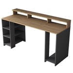 Casa si Gradina - Mobilier - Mese si birouri - Birouri - Birou de studiu, Hanah Home, pal melaminat, nuc si antracit, 160x55x89.5 cm, 893RAN3333 - Infinity.ro