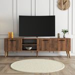 Casa si Gradina - Mobilier - Comode si corpuri - Comode - Comoda tv, Hanah Home, pal melaminat, nuc, 180x53x35 cm - Infinity.ro
